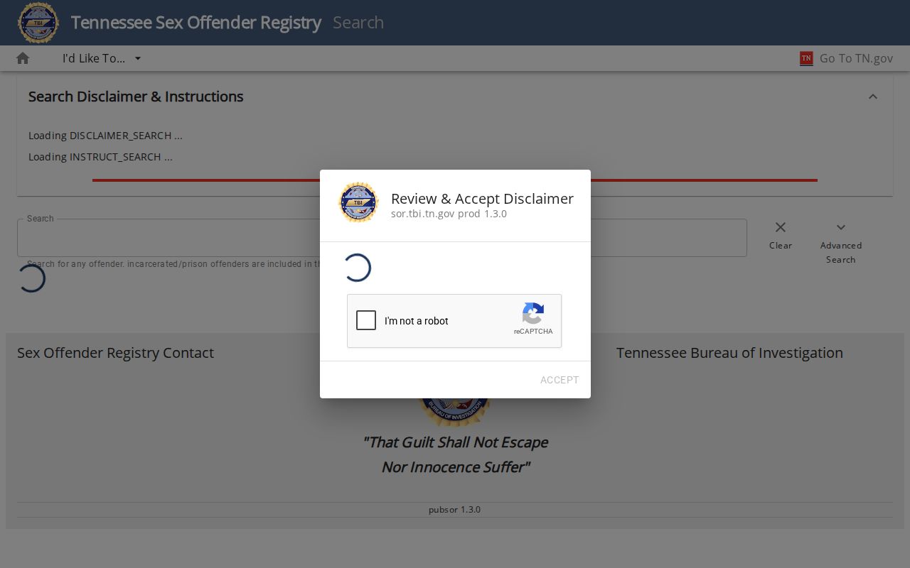TBI Cumberland County registry filter with release-status context